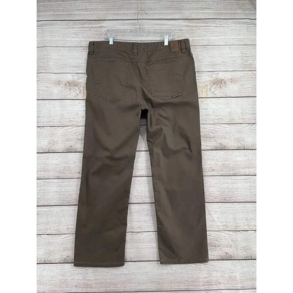 prAna Bridger Straight Slim Fit‎ Jeans Men's Size 38x30 Brown